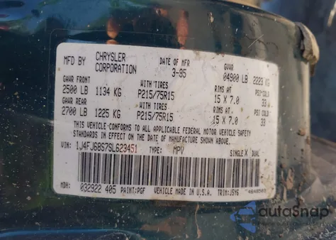 1995 Jeep Cherokee Sport from USA, damaged, VIN 1J4FJ68S7SL623451